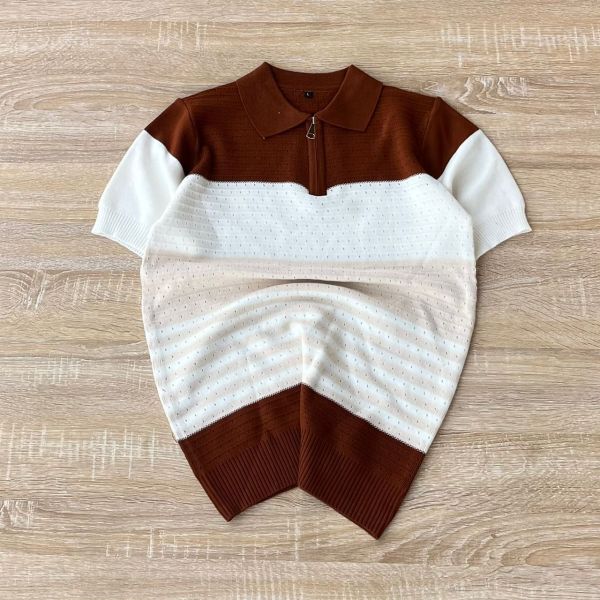 The Heritage Quarter-Zip Knit Polo (Cocoa Brown)